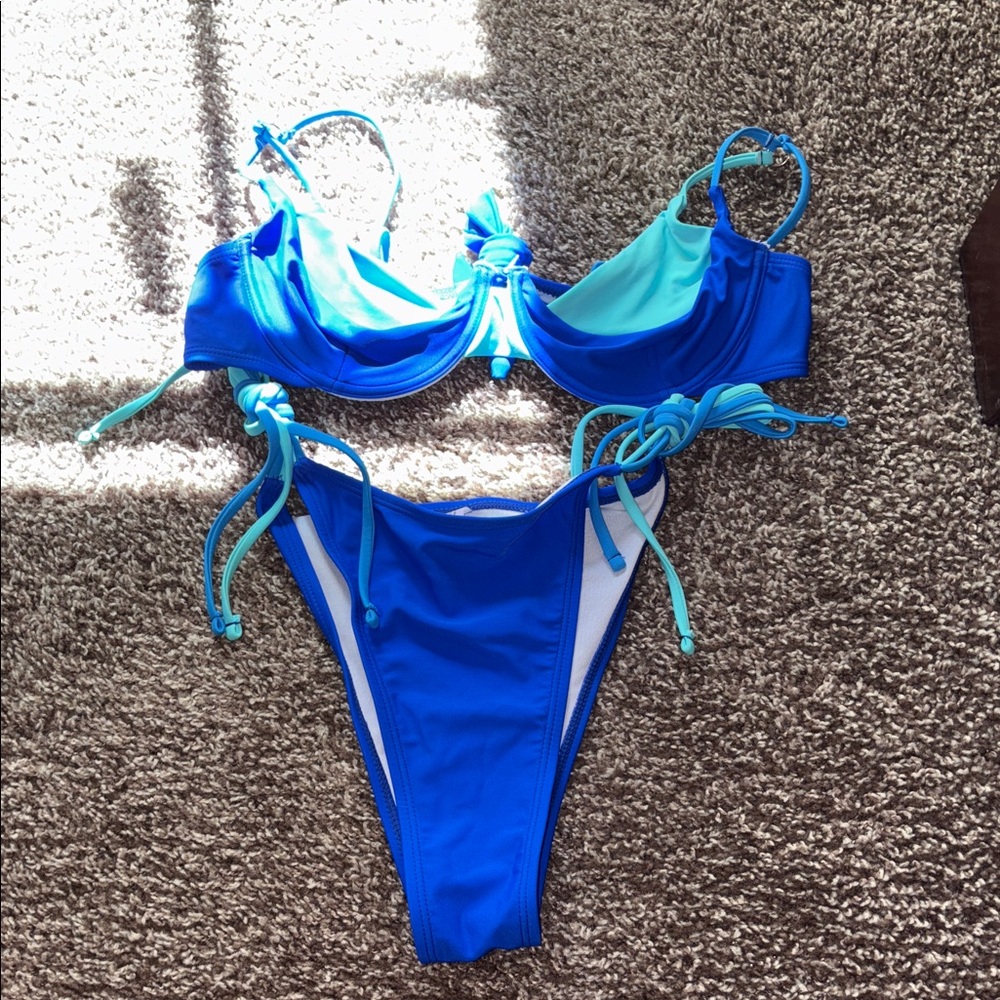 Blue and Aqua Bikini Set